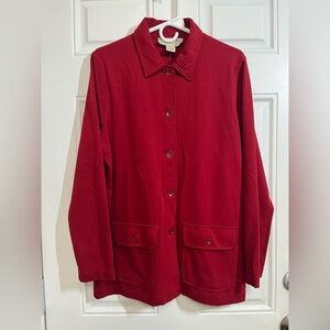 Vintage Norton McNaughton Red Button-Up Jacket Top Women’s L Utility Pockets